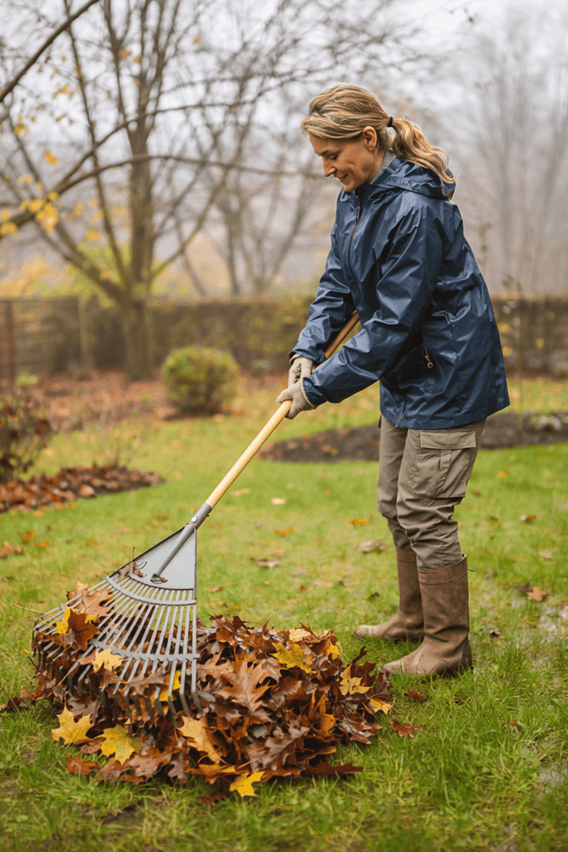 gazononderhoud november - bladeren verwijderen