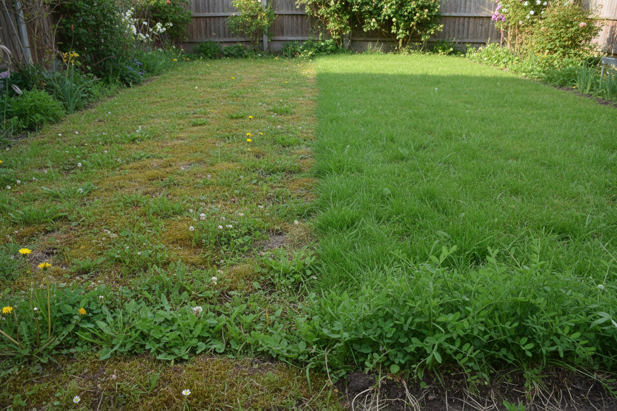 Onkruid en mos in tuin & bestrating bestrijden