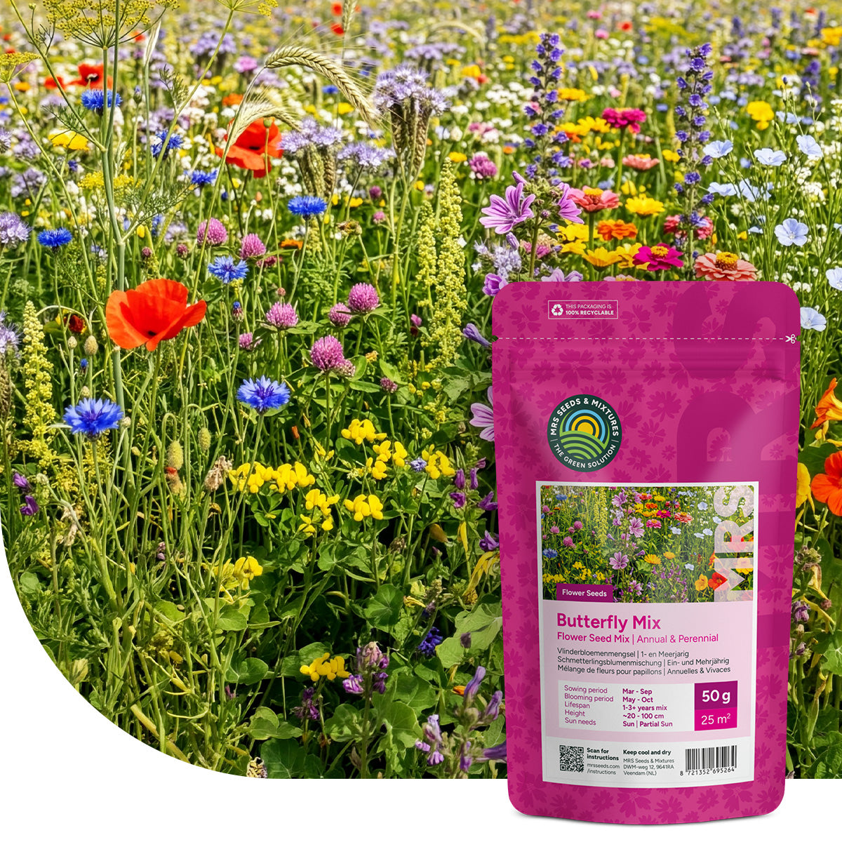 Vlinderbloemenmengsel één-  en meerjarig