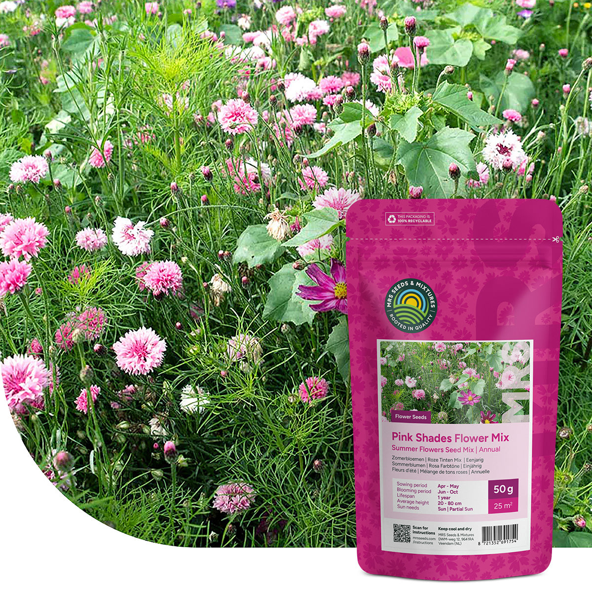 Zomerbloemen Roze Tinten Mix