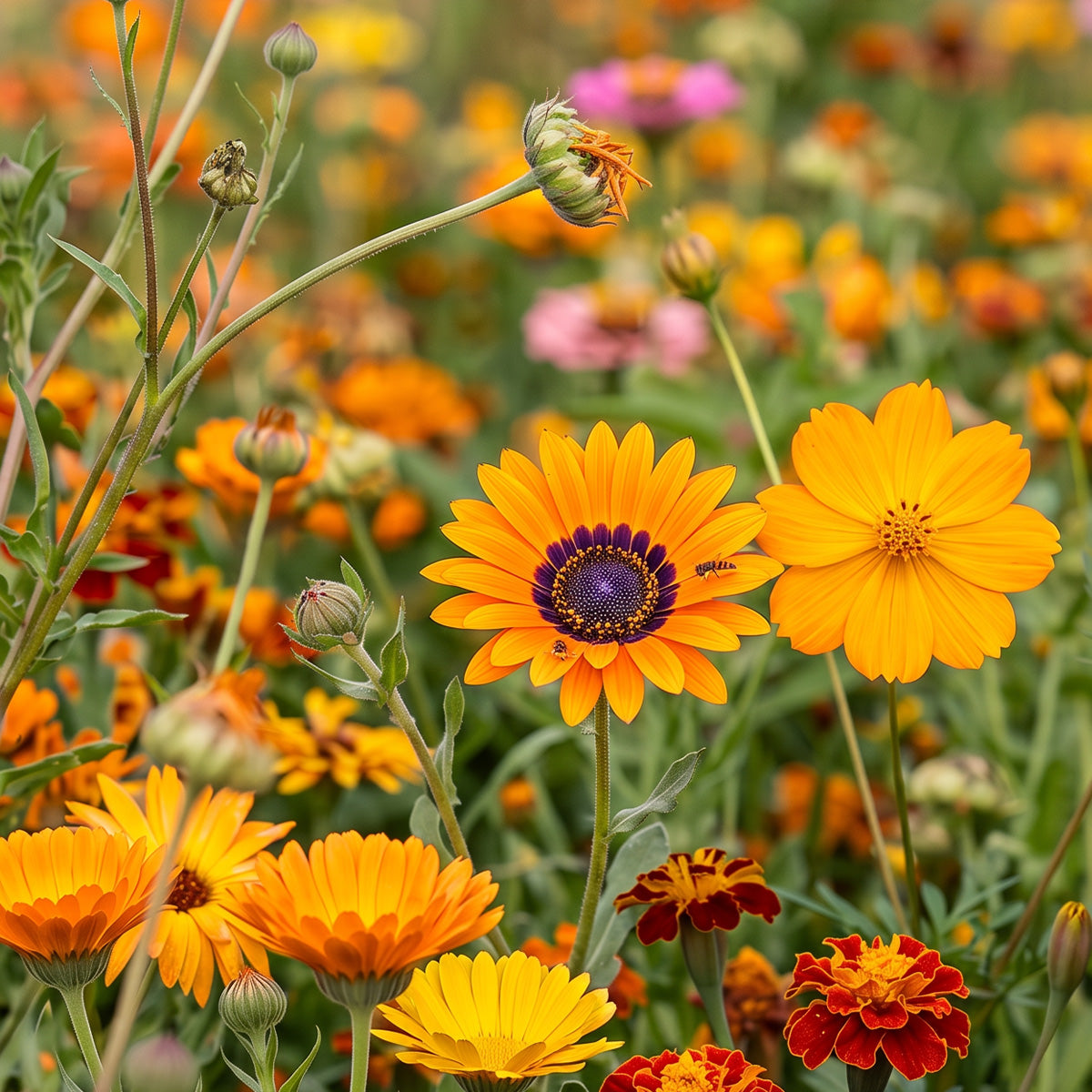 Zomerbloemen Oranje Tinten Mix