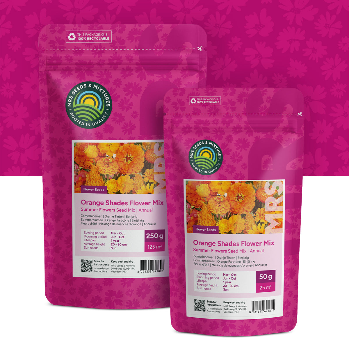 Zomerbloemen Oranje Tinten Mix