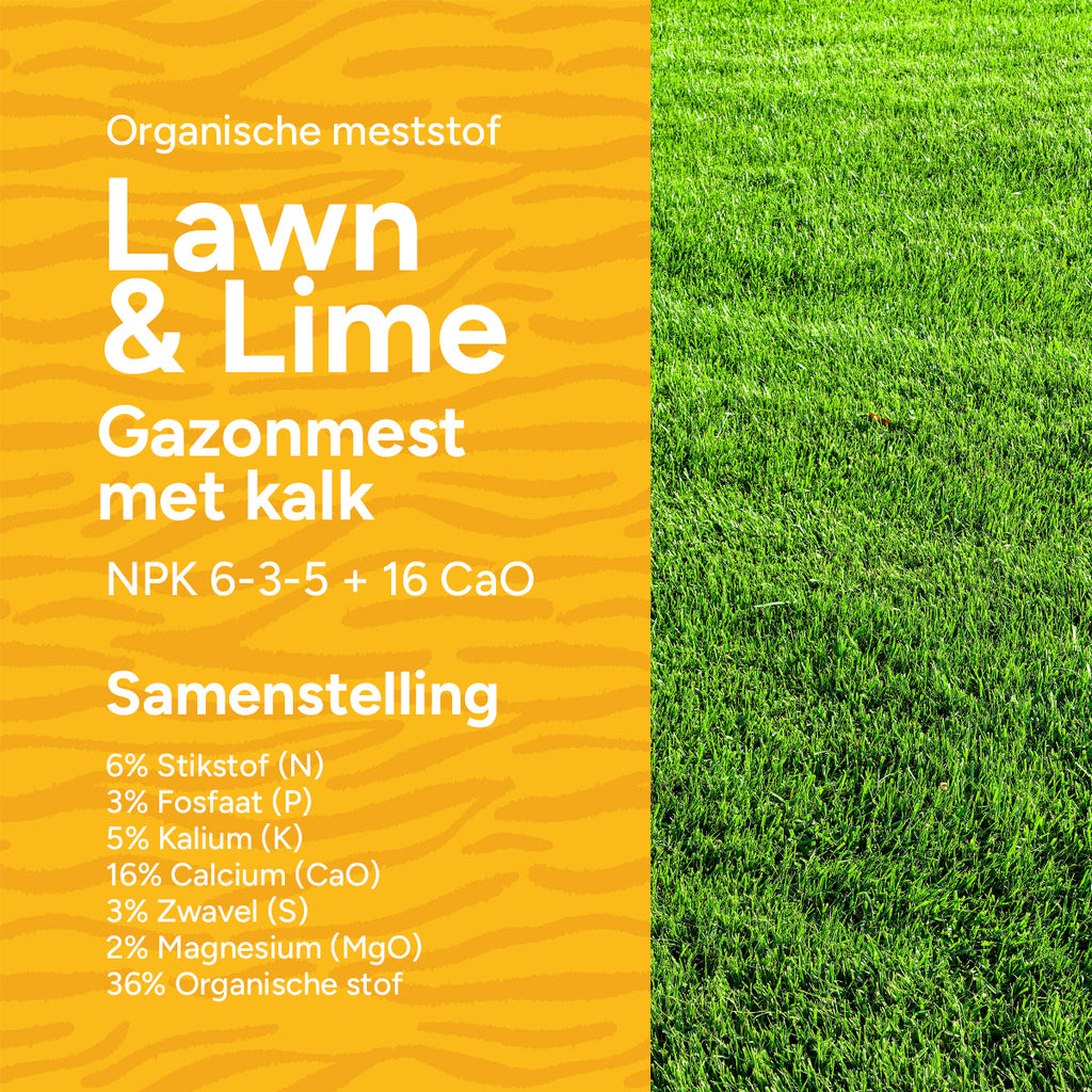 MRS Seeds & Mixtures Lawn & Lime - Organische gazonmest met kalk | 18 kg - 225 m² [nl]