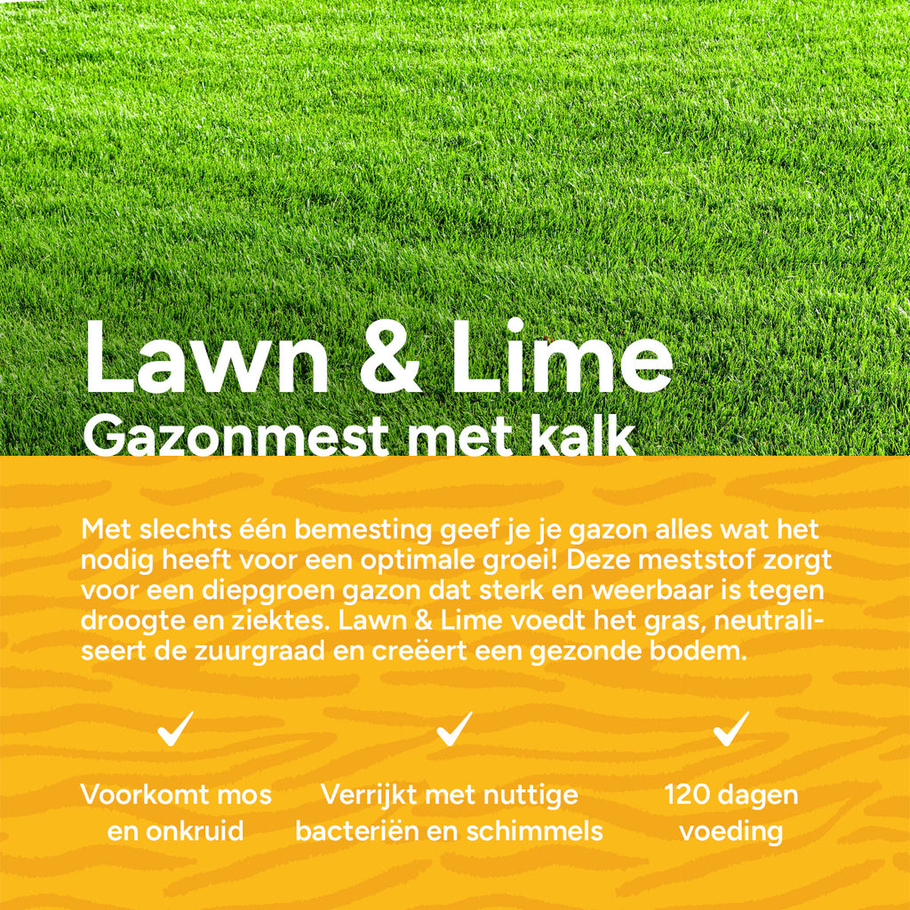 MRS Seeds & Mixtures Lawn & Lime - Organische gazonmest met kalk | 18 kg - 225 m² [nl]