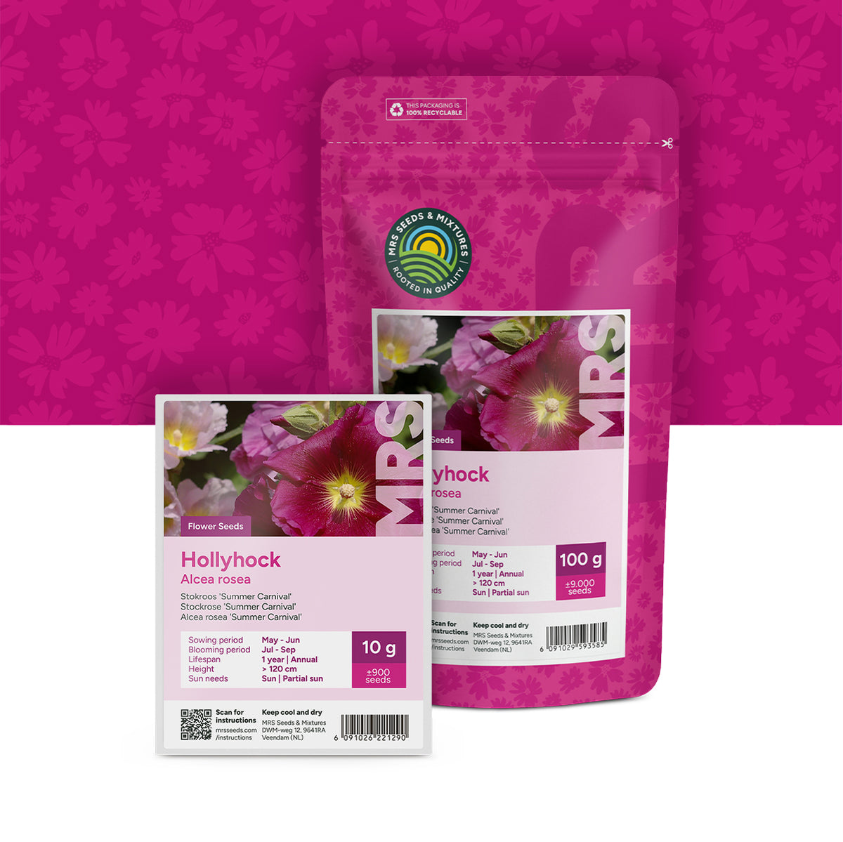 Stokroos 'Summer Carnival' –  Alcea Rosea