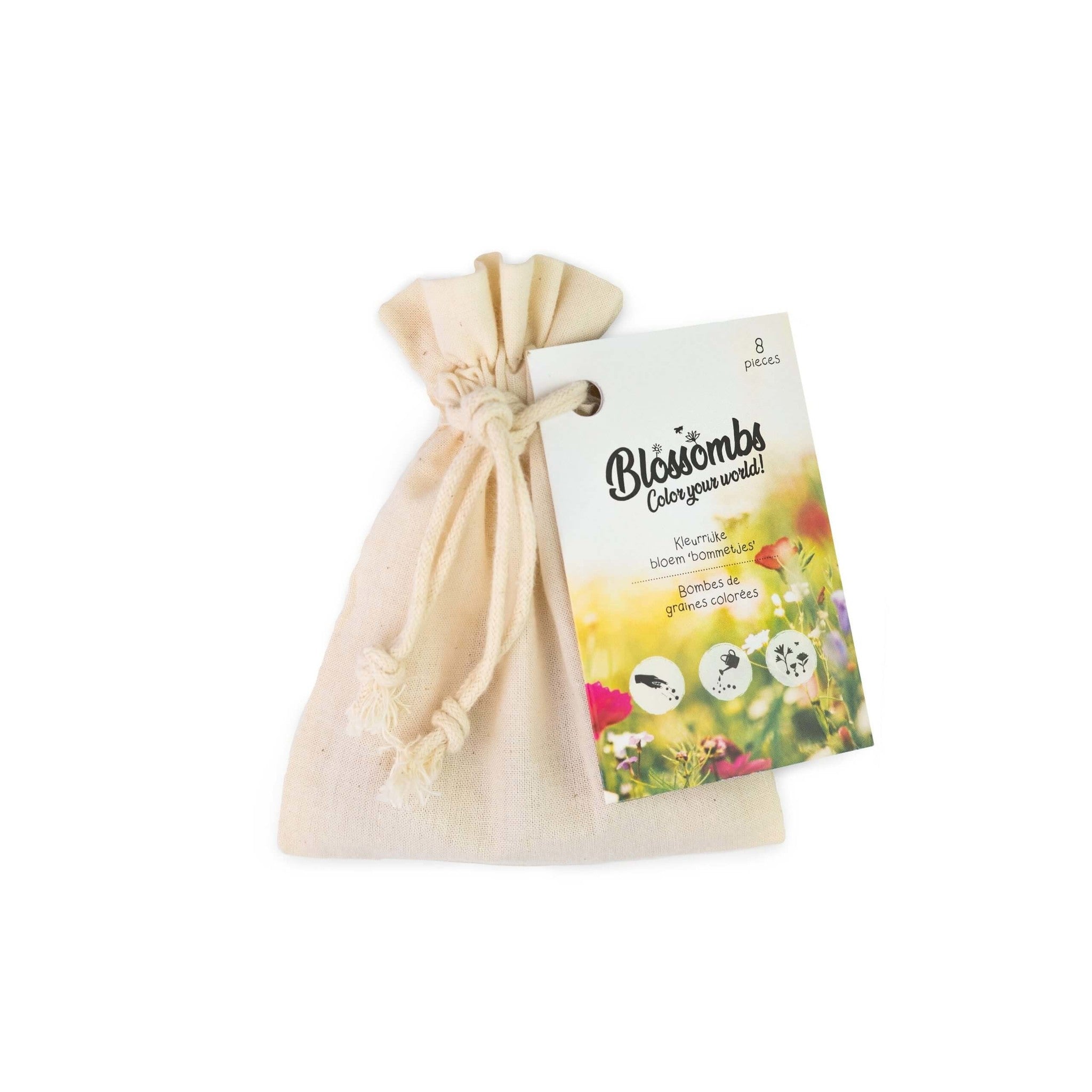 Blossombs Biologisch katoenen kadozakje met 8 zaadbolletjes [nl]
