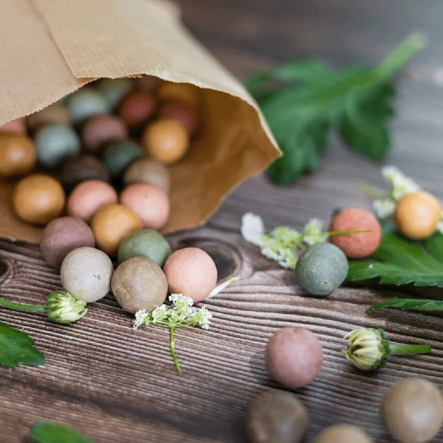 Kraftzak zaadbolletjes – Kies je kleur