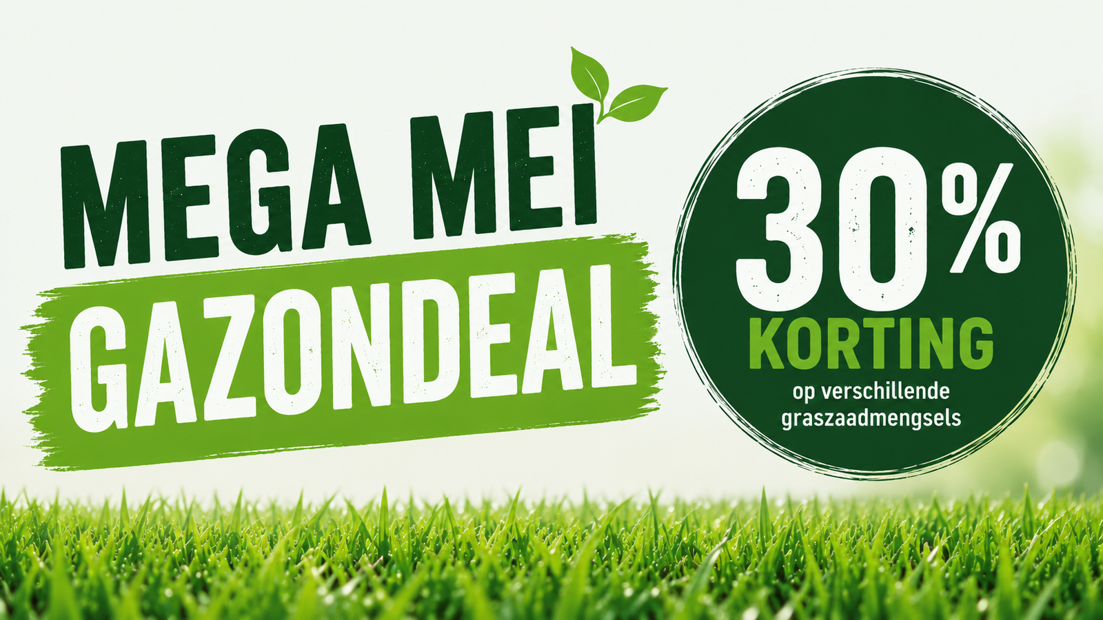 30% korting op graszaad!