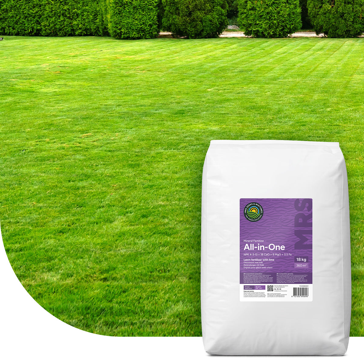MRS Seeds & Mixtures All-in-One - Gazonmest met kalk | 20KG-500m2