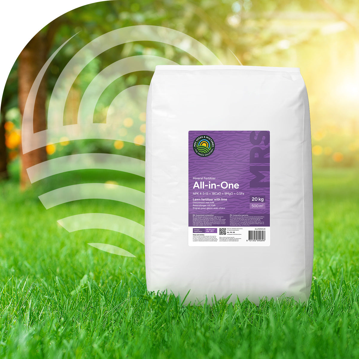 MRS Seeds & Mixtures All-in-One - Gazonmest met kalk | 20KG-500m2
