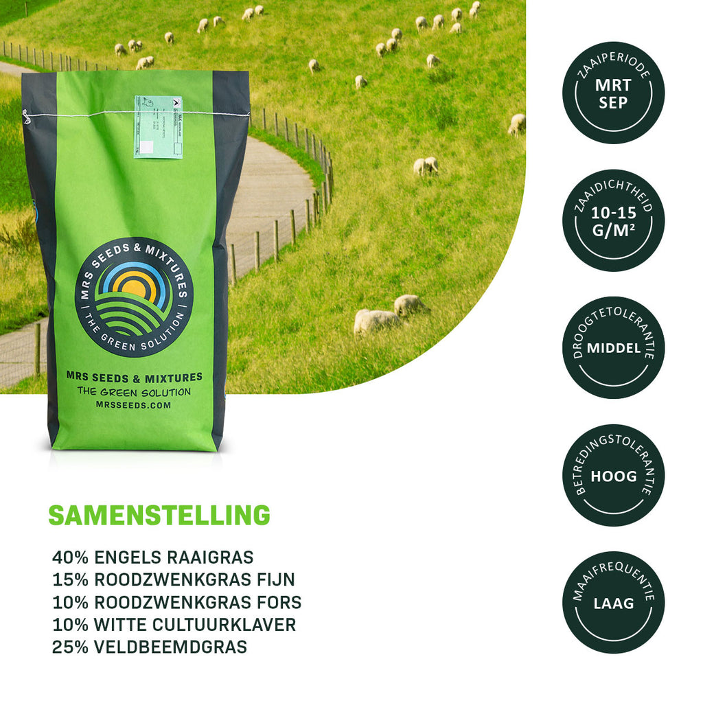 MRS Seeds & Mixtures Dijken 1 - 15 kg | Smakelijk gras voor beweiding [nl]