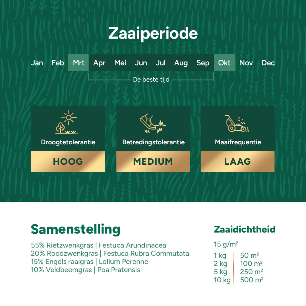 MRS Seeds & Mixtures Dry & Strong Premium - Droogtebestendig graszaad 10 kg - 500 m² [nl]