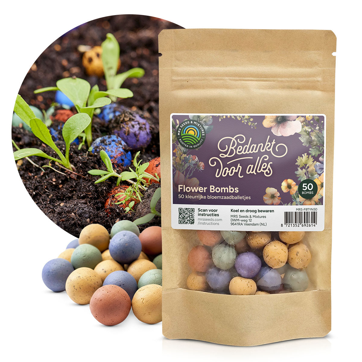 MRS Seeds & Mixtures Flower Bombs - Zaadbommen mix - Bedankt voor alles! [nl]