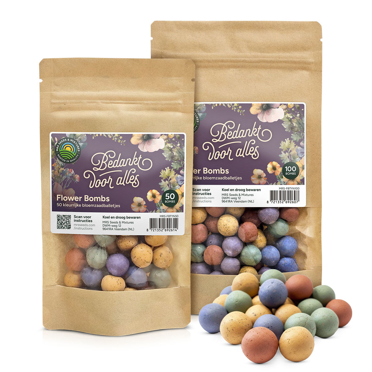 MRS Seeds & Mixtures Flower Bombs - Zaadbommen mix - Bedankt voor alles! [nl]