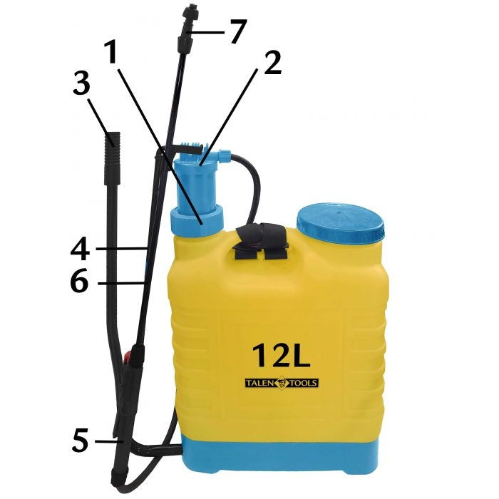 Talen Tools Rugspuit Professioneel  12L - Zuurbestendig [nl]